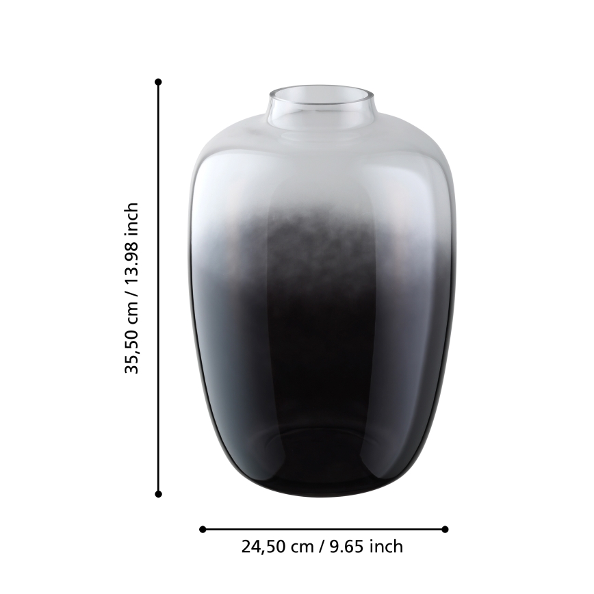 Eglo 421392 - Szklany wazon CULASI 35,5x24,5 cm czarny/przydymiony