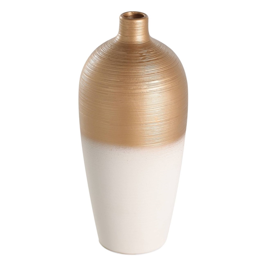 Eglo - Wazon ceramiczny 28x15 cm biały/złoty
