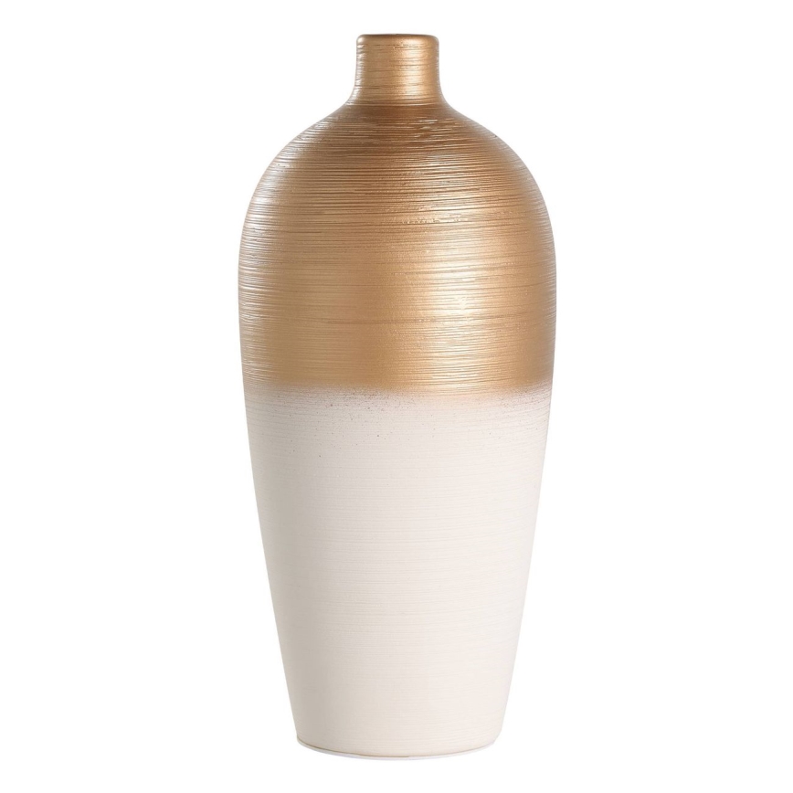 Eglo - Wazon ceramiczny 28x15 cm biały/złoty