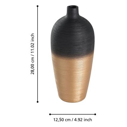 Eglo - Waza ceramiczna 28x12,5 cm czarny/złoty