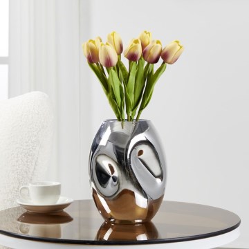 Eglo 421688 - Szklany wazon XIPORAI 19,8x14,5 cm błyszczący chrom