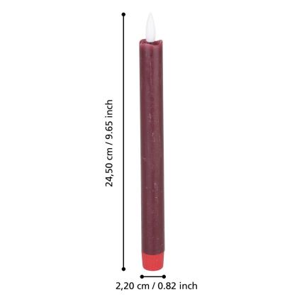 Eglo - ZESTAW 2x Świeca LED LED/1xAAA 24,5 cm czerwony
