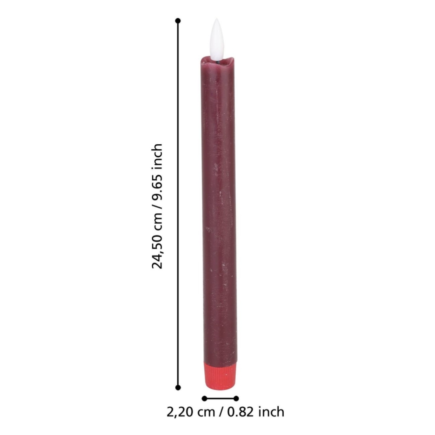 Eglo - ZESTAW 2x Świeca LED LED/1xAAA 24,5 cm czerwony