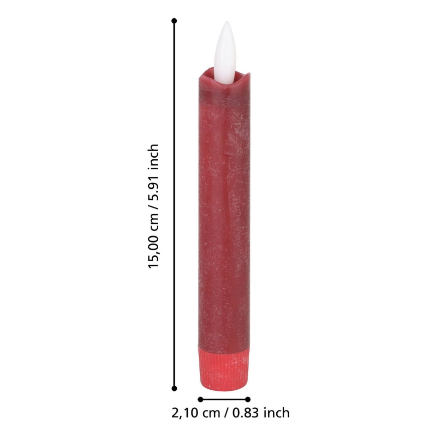 Eglo - ZESTAW 2x Świeca LED LED/1xAAA 15 cm czerwony