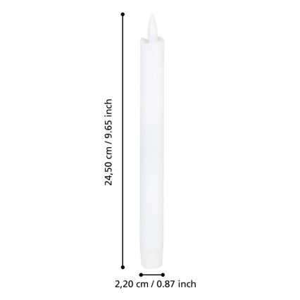 Eglo - ZESTAW 2x Świeca LED LED/1xAAA 24,5 cm biała