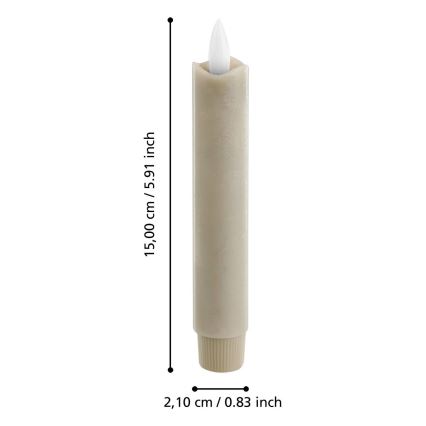 Eglo - ZESTAW 2x Świeca LED LED/1xAAA 15 cm beżowa