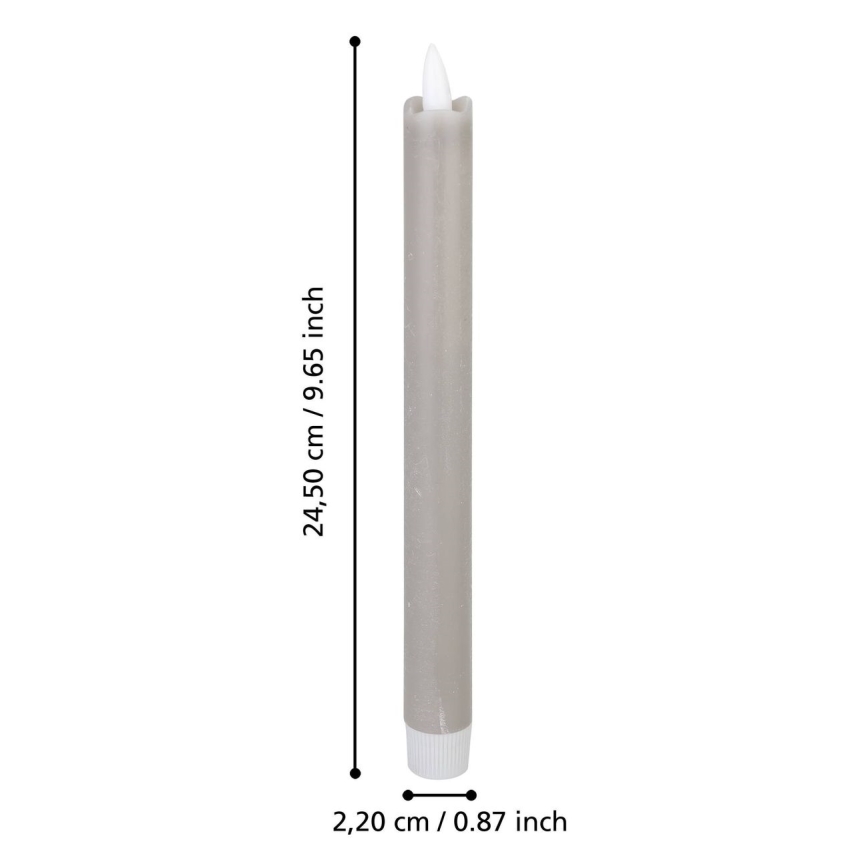 Eglo - ZESTAW 2x Świeca LED LED/1xAAA 24,5 cm szary