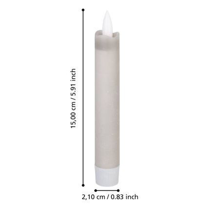 Eglo 422223 - ZESTAW 2x Świeca LED ANTANABE LED/1xAAA 15 cm szary