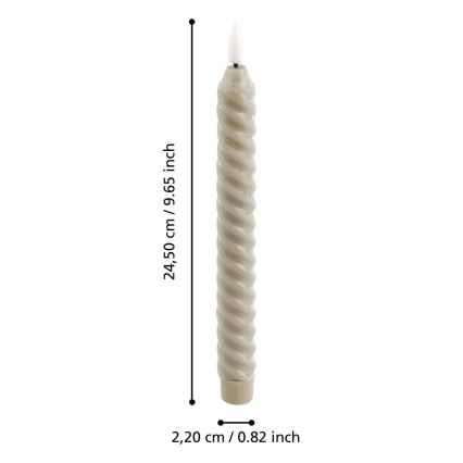 Eglo - ZESTAW 2x Świeca LED LED/1xAAA 24,5 cm beżowy