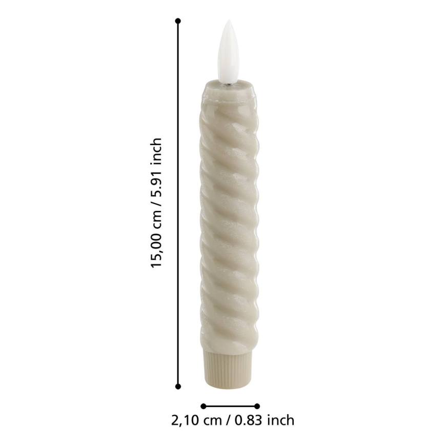 Eglo - ZESTAW 2x Świeca LED LED/1xAAA 15 cm beżowy