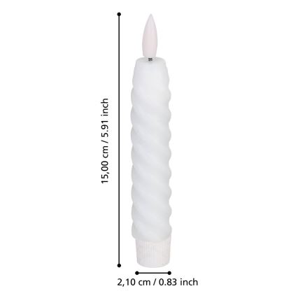 Eglo - ZESTAW 2x Świeca LED LED/1xAAA 15 cm biały