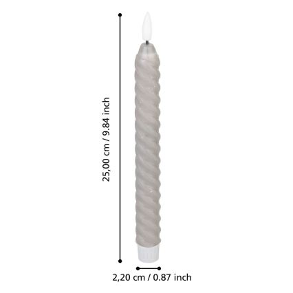 Eglo - ZESTAW 2x Świeca LED LED/1xAAA 25 cm szary