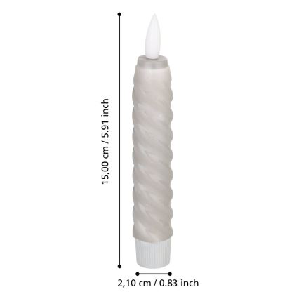 Eglo - ZESTAW 2x Świeca LED LED/1xAAA 15 cm szary