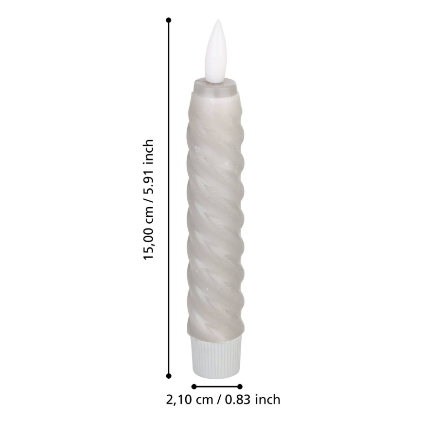 Eglo - ZESTAW 2x Świeca LED LED/1xAAA 15 cm szary