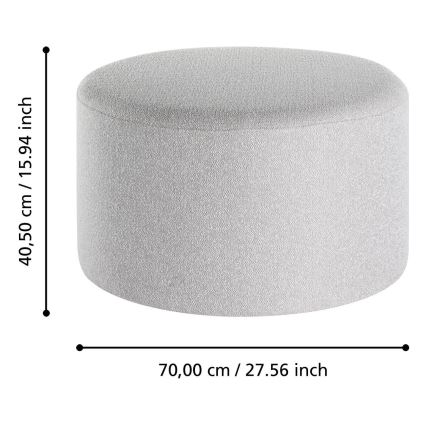 Eglo - ZESTAW 2x Taboret śr. 45,5/70 cm szary