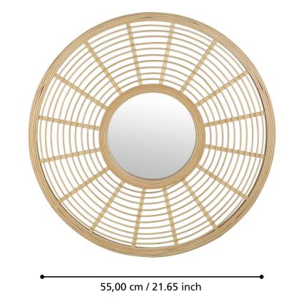 Eglo - Lustro ścienne śr. 55 cm bambus