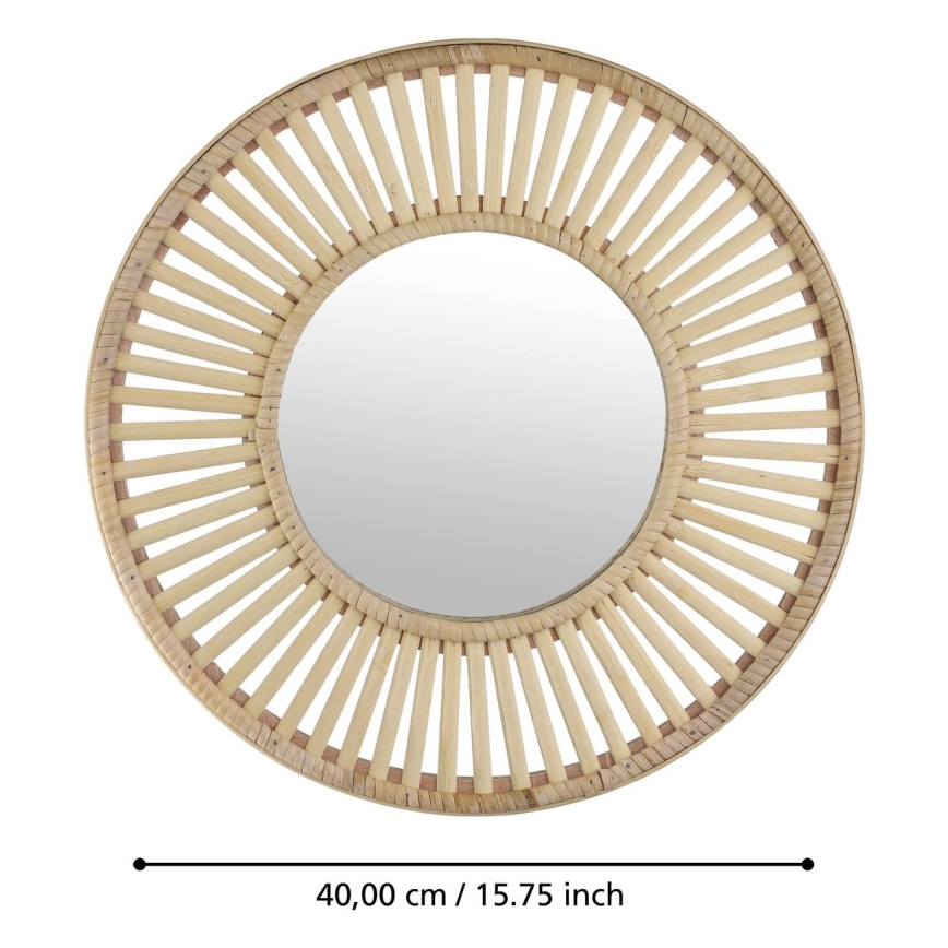 Eglo 425037 - Lustro ścienne MITSUKE Ø 40 cm bambus