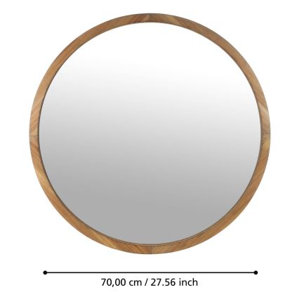 Eglo - Lustro ścienne o średnicy 70 cm, brązowe