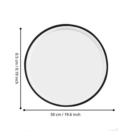 Eglo 425042 - Lustro ścienne BANI, średnica 31 cm, kolor czarny