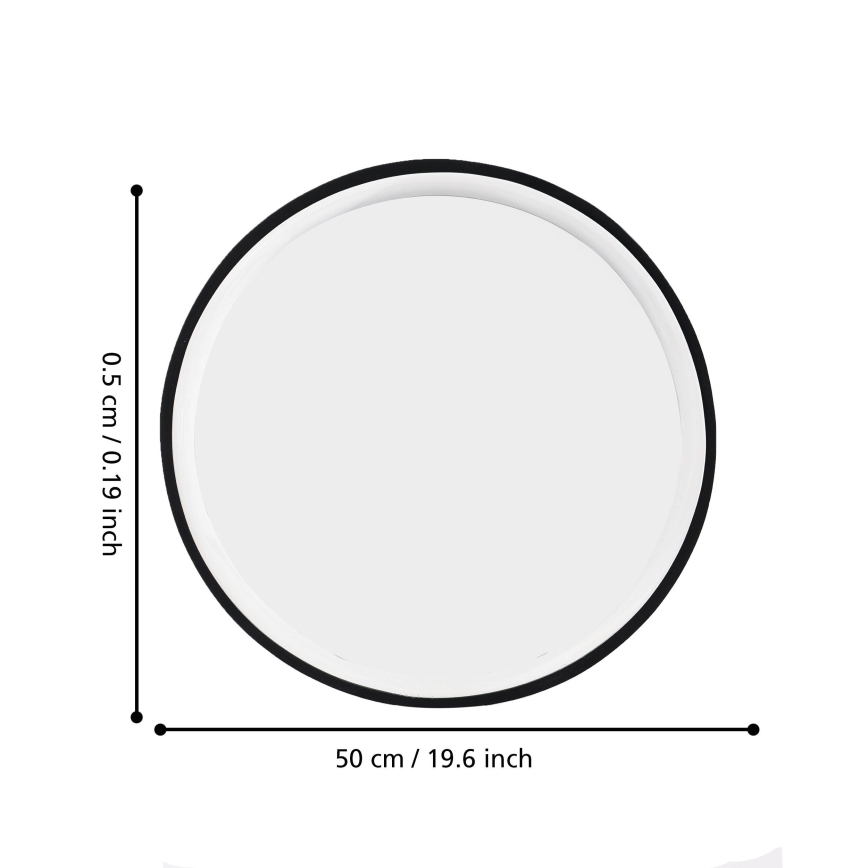 Eglo 425042 - Lustro ścienne BANI, średnica 31 cm, kolor czarny