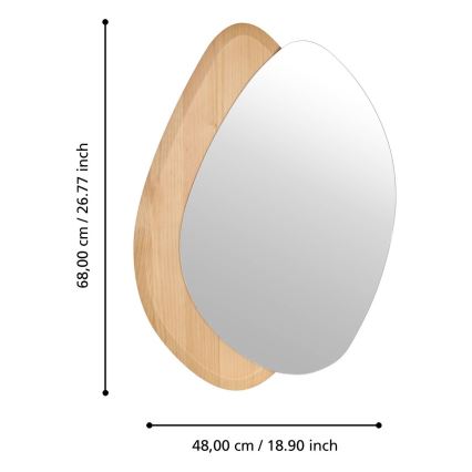 Eglo 425049 - Lustro ścienne LIOMA 68x48 cm jodła/beżowe