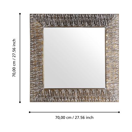 Eglo 425075 - Lustro ścienne TOAMASINA 70x70 cm brązowe