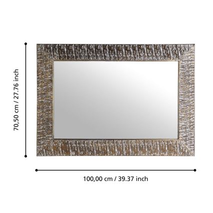 Eglo 425076 - Lustro ścienne TOAMASINA 100x70,5 cm brązowe