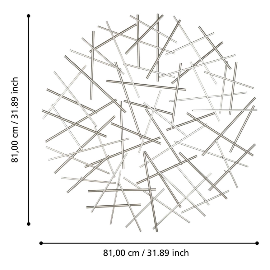 Eglo -  Dekoracja ścienna śr. 81 cm matowy chrom