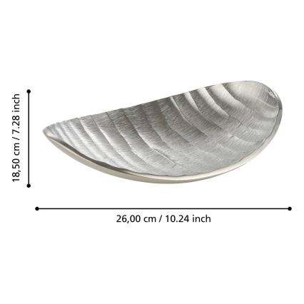 Eglo - Dekoracyjna taca 18,5x26 cm srebrny
