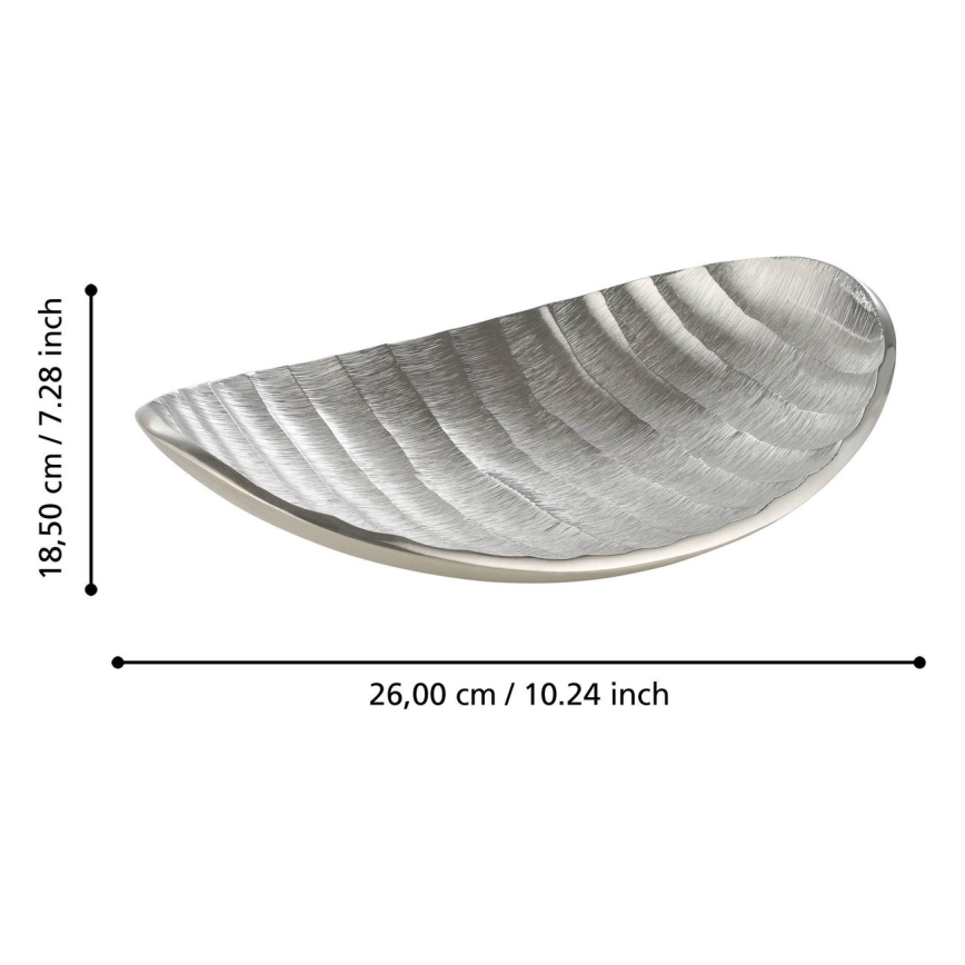 Eglo - Dekoracyjna taca 18,5x26 cm srebrny