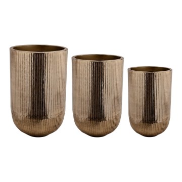 Eglo 428097 - ZESTAW 3x metalowych wazonów OKAYAMA 77x51 cm, brązowy