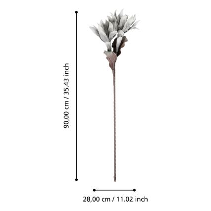 Eglo - Sztuczny kwiat 90 cm szary