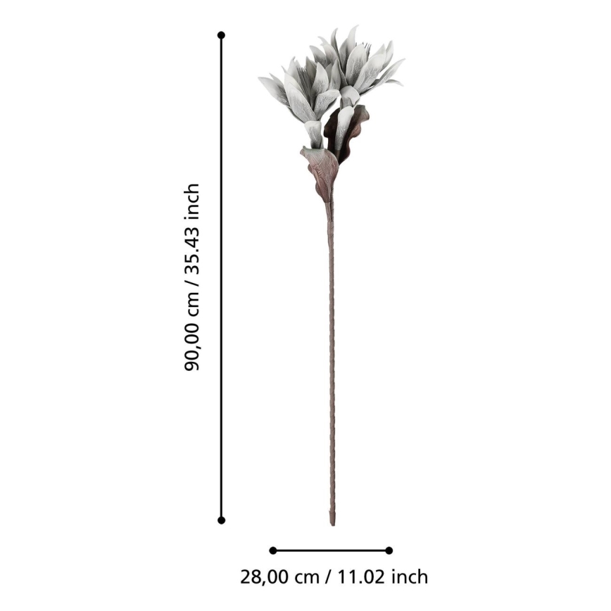 Eglo - Sztuczny kwiat 90 cm szary
