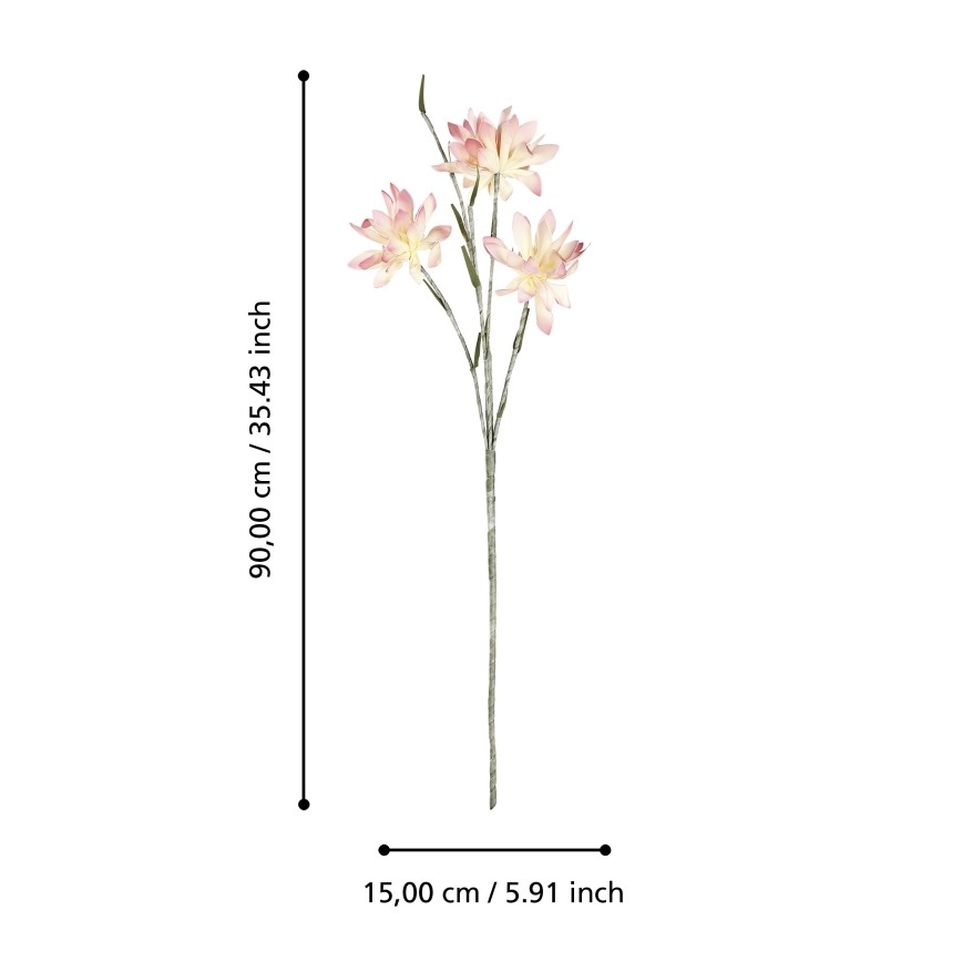 Eglo - Sztuczny kwiat 90 cm różowy