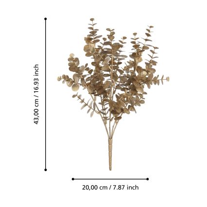 Eglo - Sztuczny kwiat 43 cm złoty