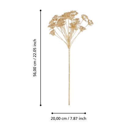 Eglo - Sztuczny kwiat 56 cm złoty