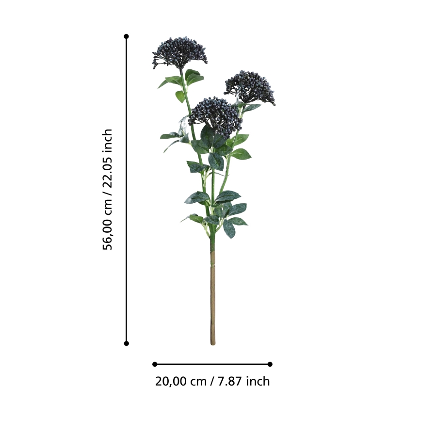 Eglo - Sztuczny kwiat 56 cm niebieski/zielony