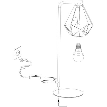 Eglo - Lampa stołowa 1xE27/60W/230V