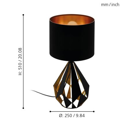 Eglo - Lampa stołowa 1xE27/60W/230V