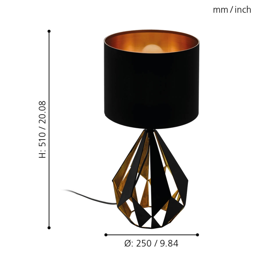 Eglo - Lampa stołowa 1xE27/60W/230V