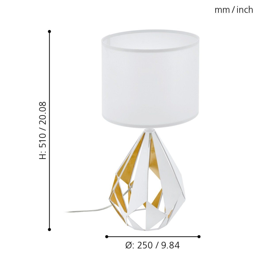 Eglo 43078 - Lampa stołowa CARLTON 1xE27/60W/230V