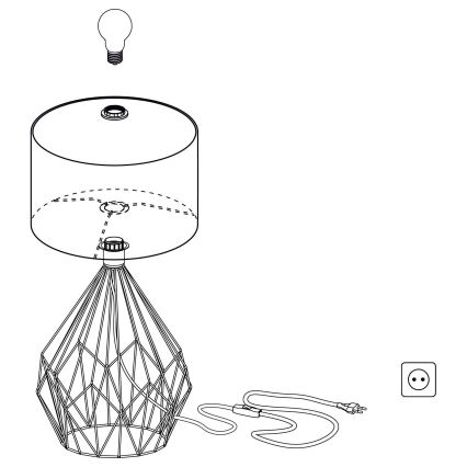 Eglo 43078 - Lampa stołowa CARLTON 1xE27/60W/230V