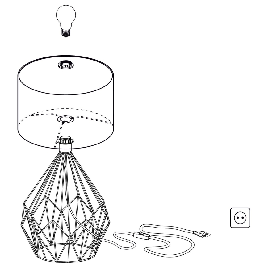 Eglo 43078 - Lampa stołowa CARLTON 1xE27/60W/230V