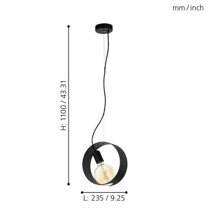Eglo 43128 - Żyrandol LED na lince MAIDENHEAD 1xE27/4W/230V