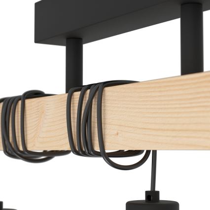 Eglo - Żyrandol natynkowy TOWNSHEND 3xE27/60W/230V sosna