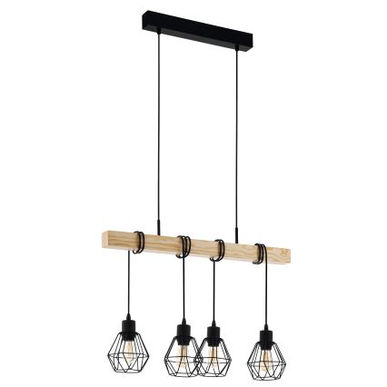 Eglo - Żyrandol na lince TOWNSHEND 4xE27/60W/230V basket