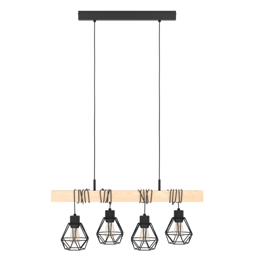Eglo - Żyrandol na lince TOWNSHEND 4xE27/60W/230V basket