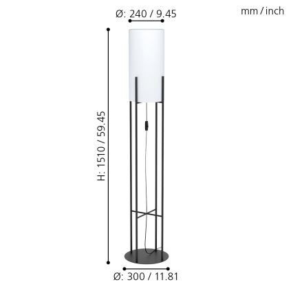 Eglo - Lampa podłogowa 1xE27/60W/230V