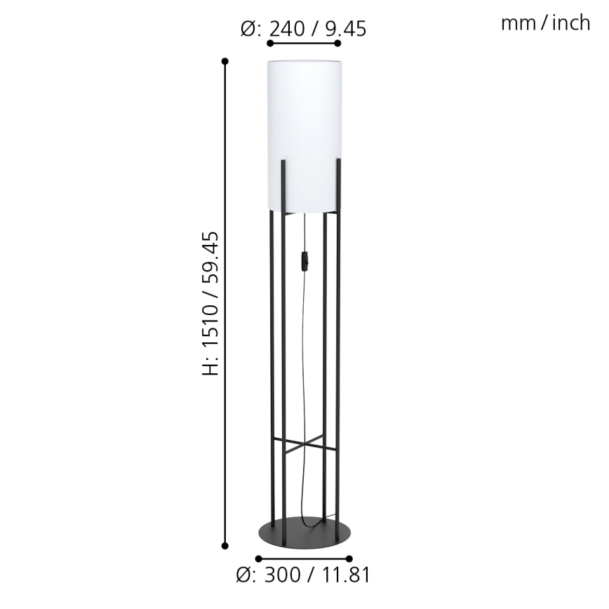Eglo - Lampa podłogowa 1xE27/60W/230V