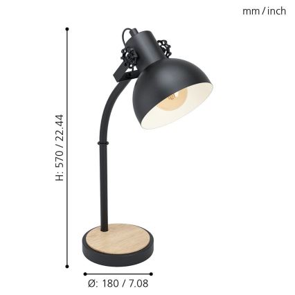 Eglo 43165 - Lampa stołowa LUBENHAM 1xE27/28W/230V